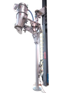 VAC-U-MAX Pneumatic Conveyor mounted on a Column Lift 