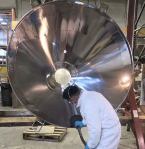 component with RA25 or lower finish and passivation
