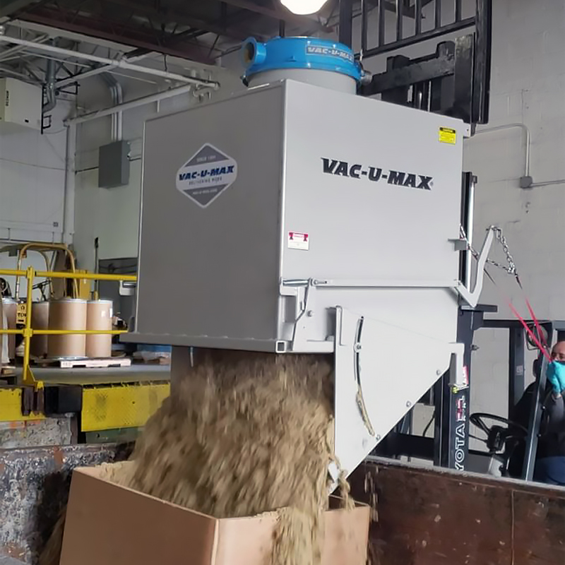 322-01 Bottom Discharge Hopper, eliminates sudden roll-forward shift of weight and center of gravity.